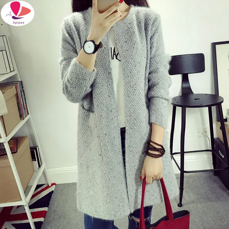 

Fashion Spring Autumn Winter Cardigan Women Long Sleeve Knitted Cardigans Coat Loose Open Stitch Sweaters Outwear One Size