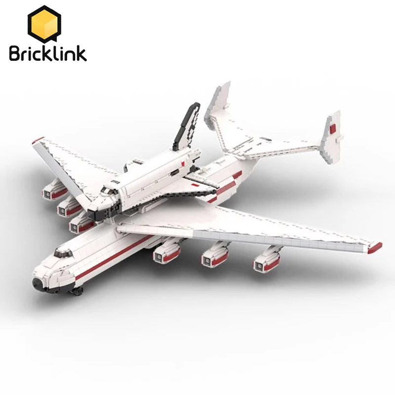 

Bricklink MOC Military Plane Soviet Large Antonov AN-225 Mriya Shuttle Carrier Aircraft 10360 Creative Building Blocks Toys Gift
