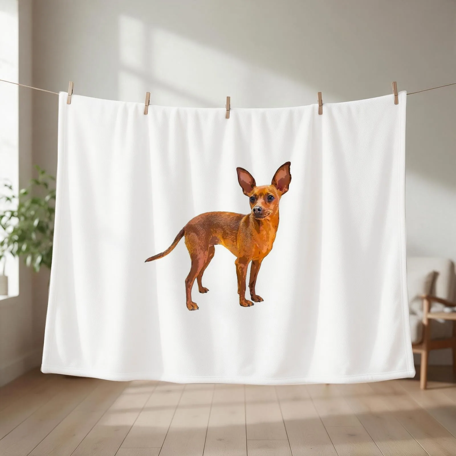 Miniature Pinscher Red Cute Puppy Dog Throw Blanket Bed linens Tourist Nap Softest Blankets