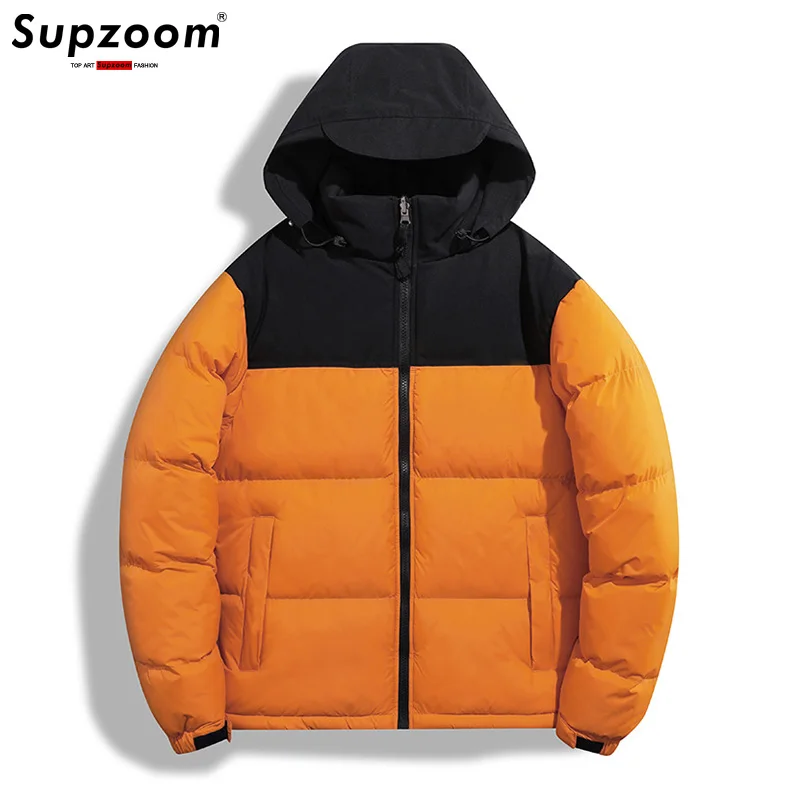 Supzoom 2025 New Arrival Casual Spliced Mens Winter Warm Trendy Bread Suit Couple Cotton-padded Jackets And Coats