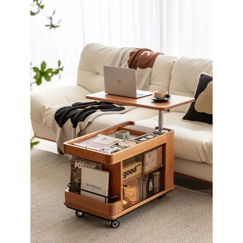 Lifting top coffee table with removable adjustable shelves Small wooden table with hidden compartment storage