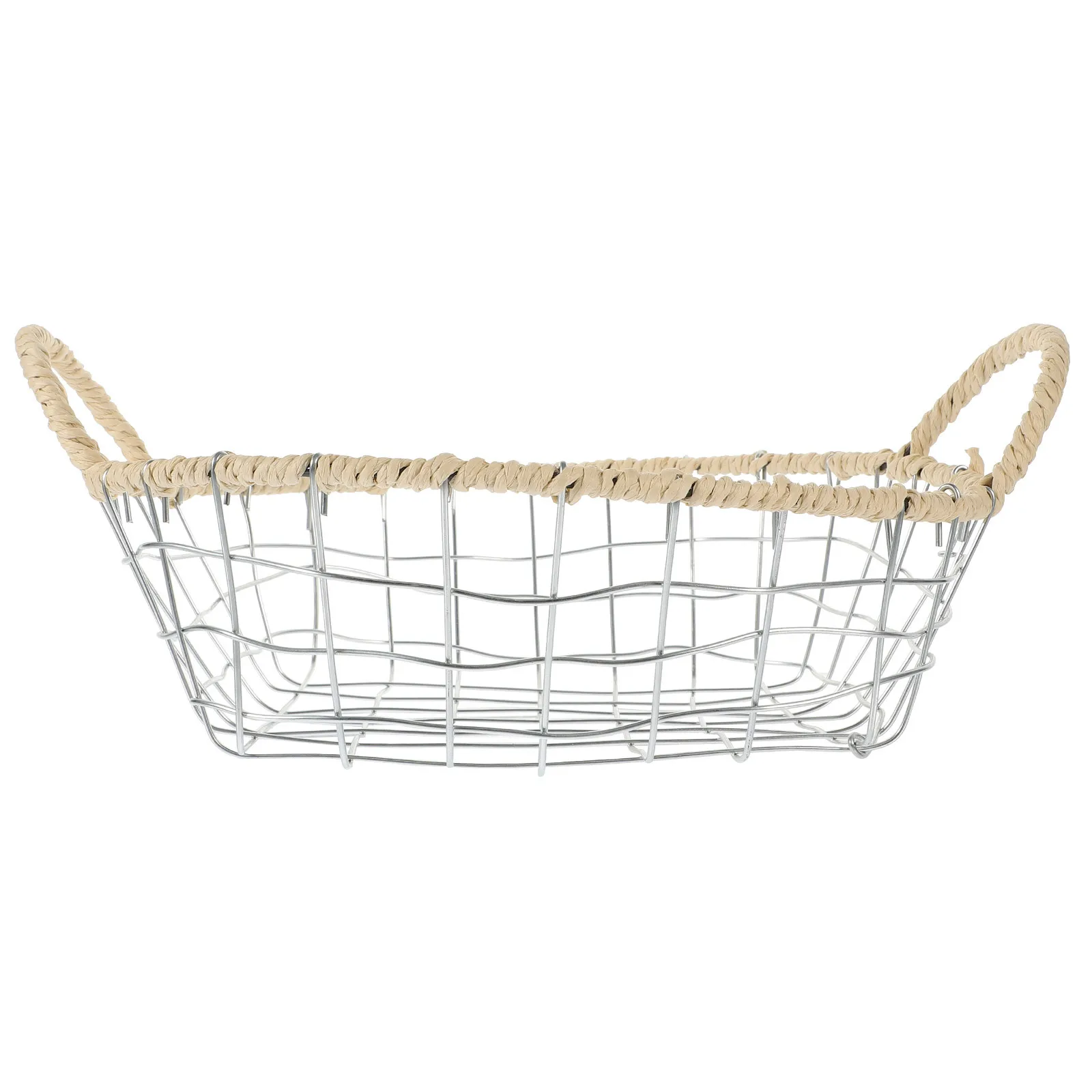 

Iron Wire Fruit Basket Vintage Style Metal Wire Storage Basket Compact Organizer for Cosmetics Snacks Fruit Holding Tray