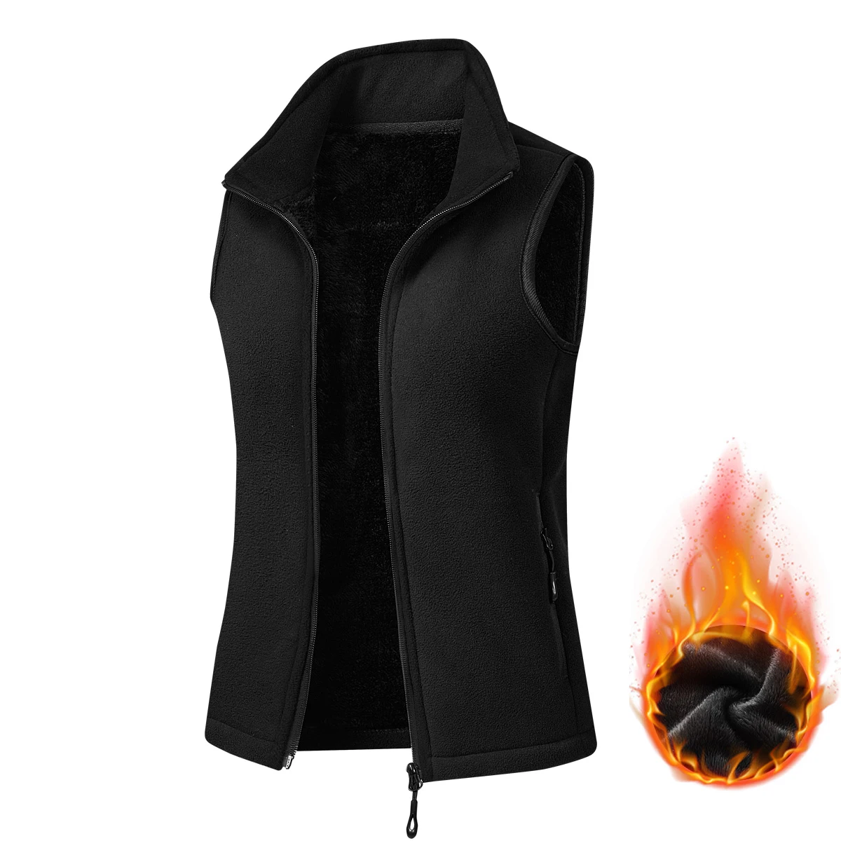Autumn Winter Polar Fleece Vest Women's Windproof Outdoor Warm Sleeveless  Coat 2025 Plush Stand Collar Casual Waistcoat image 3