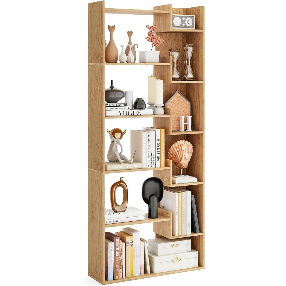 

6-уровневый высокий открытый книжный шкаф, высота 64, комплекты с защитой от опрокидывания, деревянная перегородка для комнаты, книжная полка для домашнего офиса