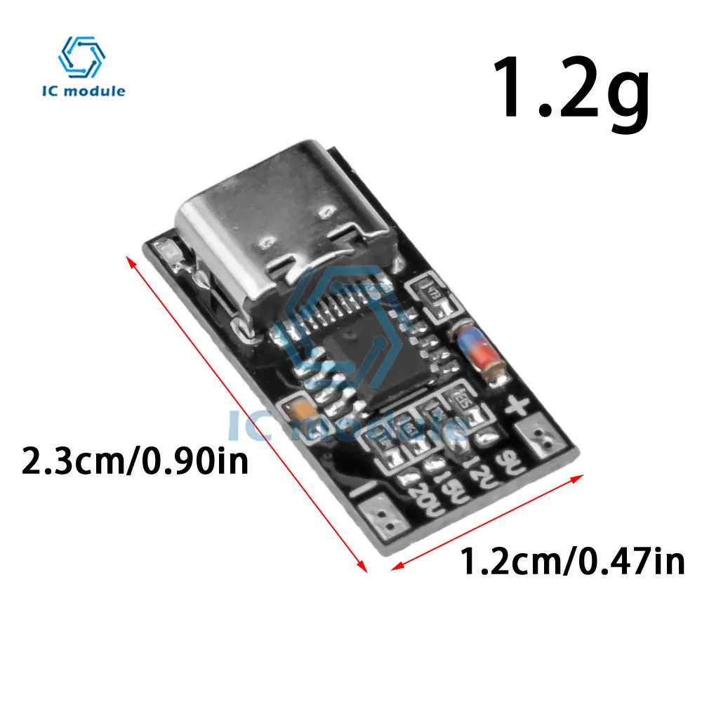 12 В Type-C/USB-C PD ТРИГГЕРНАЯ плата, модуль PD/QC приманка, быстрая зарядка, высокоскоростное зарядное устройство, Модуль повышения мощности