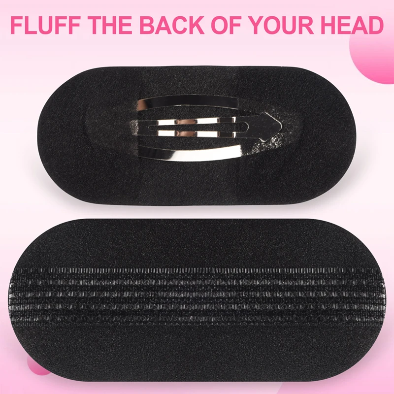 AAAC-2 stuks zwarte spons haarclip volume bumpit vulling broodje opgestoken