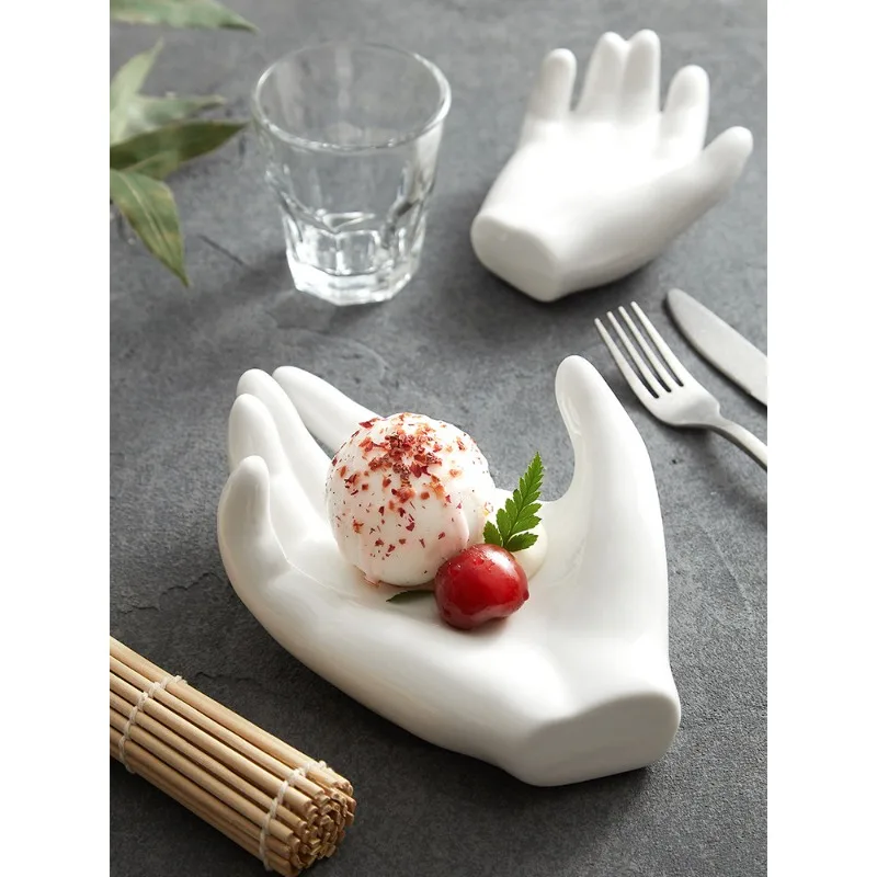Ware hotel special-shaped white ceramic creative Chinese tableware characteristic club artistic conception dishes high-end