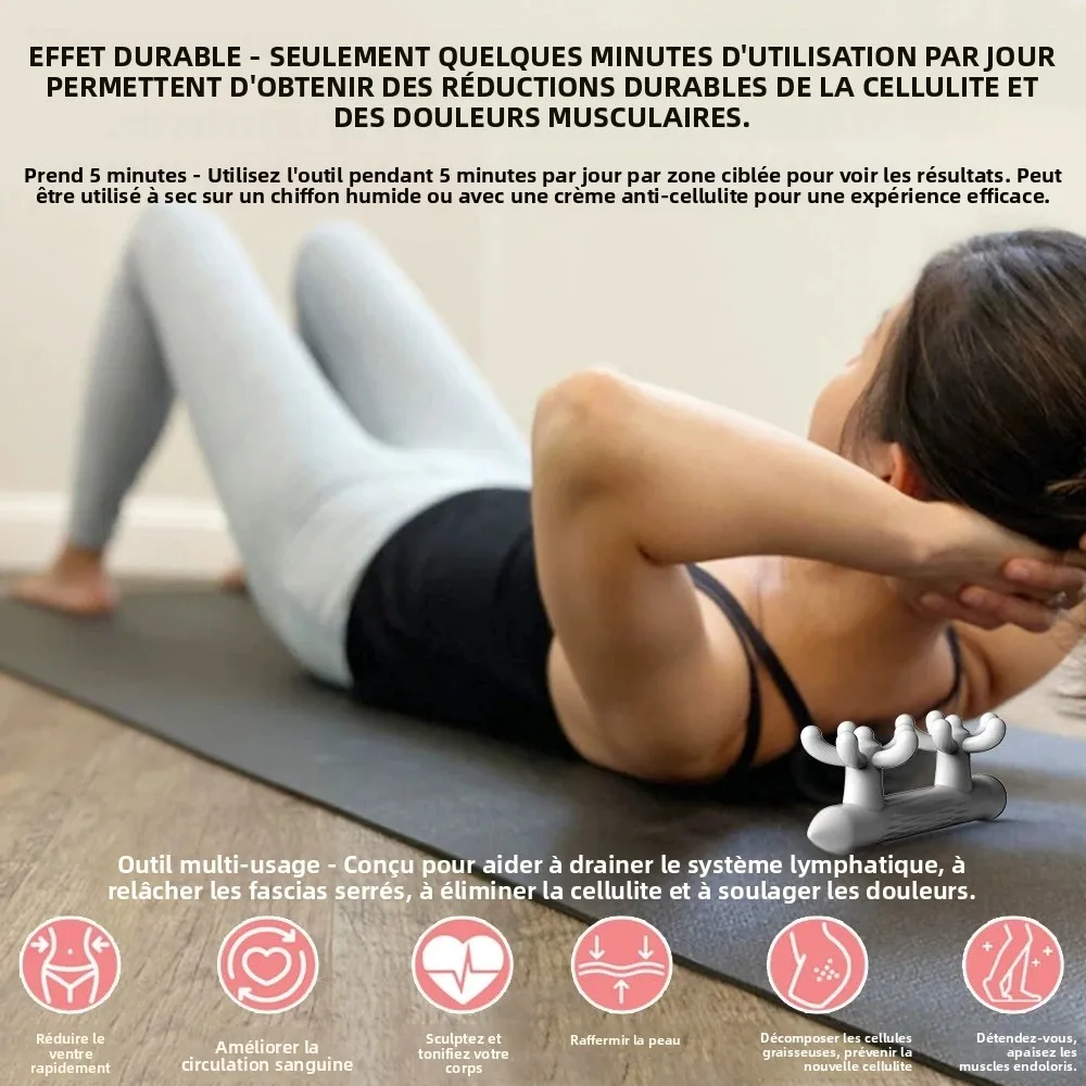 Outil de massage sportif Ashley Black Fascia Blaster pour la relaxation myofasciale, ciblant les jambes et la récupération du corps entier