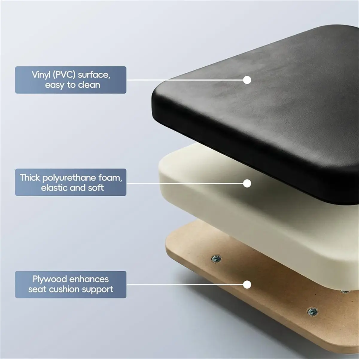 Rollator Walker Seat Cushion Replacement, 13.39 X 12.6 in, Padded Waterproof Seat with Brackets & Screws, Elastic Foam