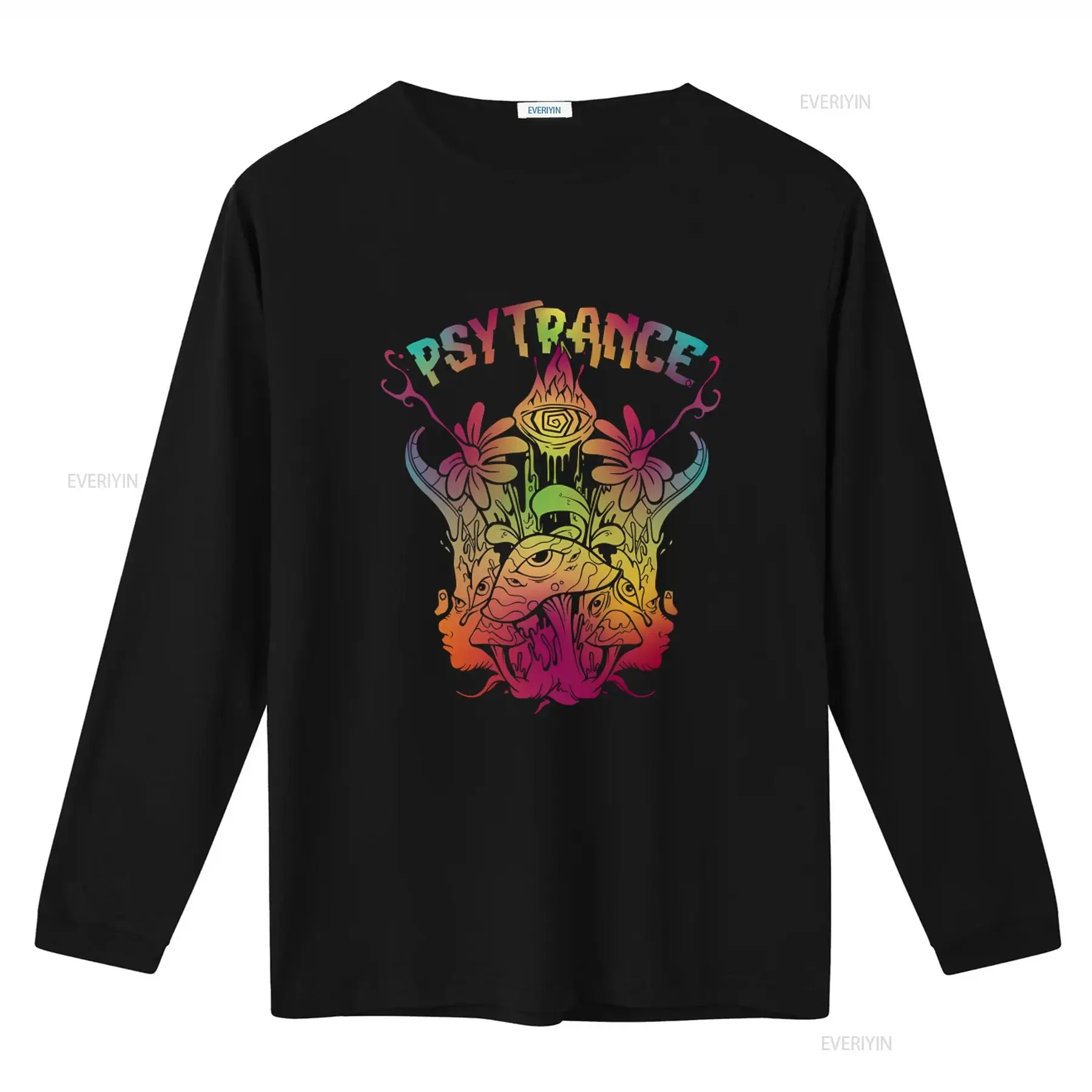 Psytrance Psychedelic Trance Music Inspired Mens Cotton T Shirt Top with Vibrant Design vintage Washed Top For Everyday Wear