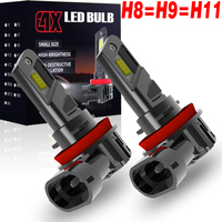 2pcs H8 H11 H9 H16 JP Led White Moto Fog Lamp No Adapter Required Headlight Canbus No Error Powerful Light Car Turbo Diode Bulb