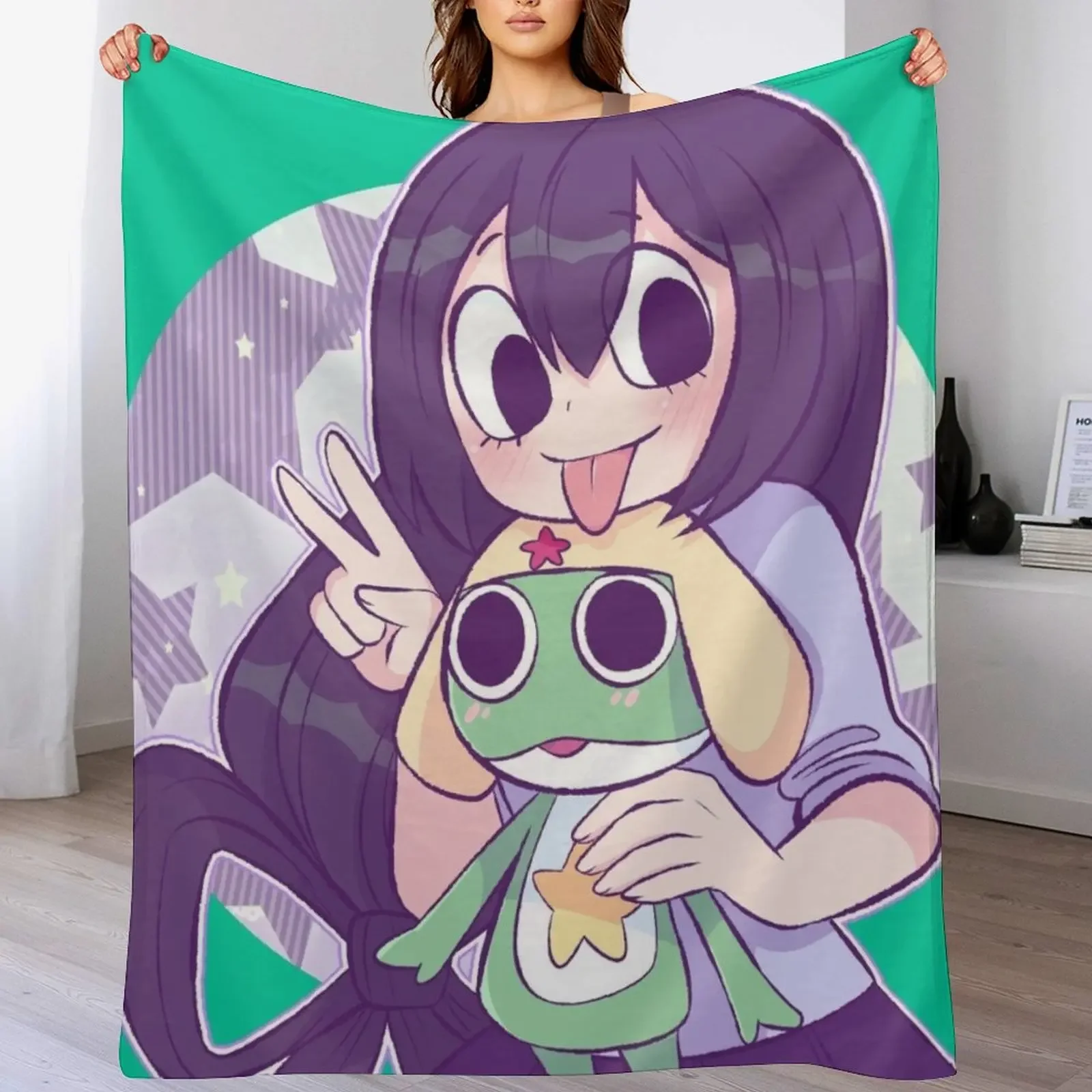 Cute Froppy Throw Blanket for winter Weighted Loose Large Blankets