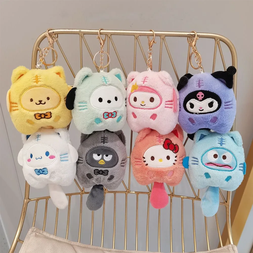 

Плюшевый брелок Sanrio «Hello Kitty MyMelody Kuromi Cinnamoroll», школьная сумка с мультяшными животными, подвеска, украшение для рюкзака, кукла