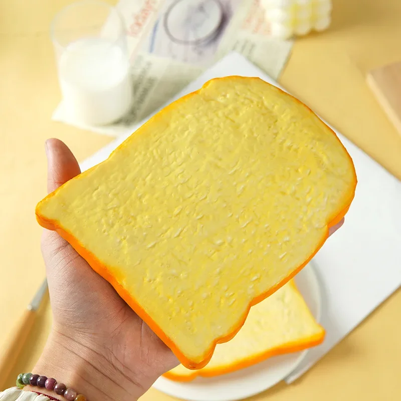 Rebanada de Pan Tostado Artificial de PU, Modelo de Pan Tostado Suave, Simulación de Sándwiches Falsos, Juguetes de Pan Falso, Accesorios para Fotos, Decoración del Hogar