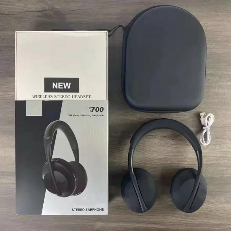 

New QC700 Head mounted Wireless Bluetooth Earphones, Sports Portable, Leather Bag, Heavy Bass Business Earphones