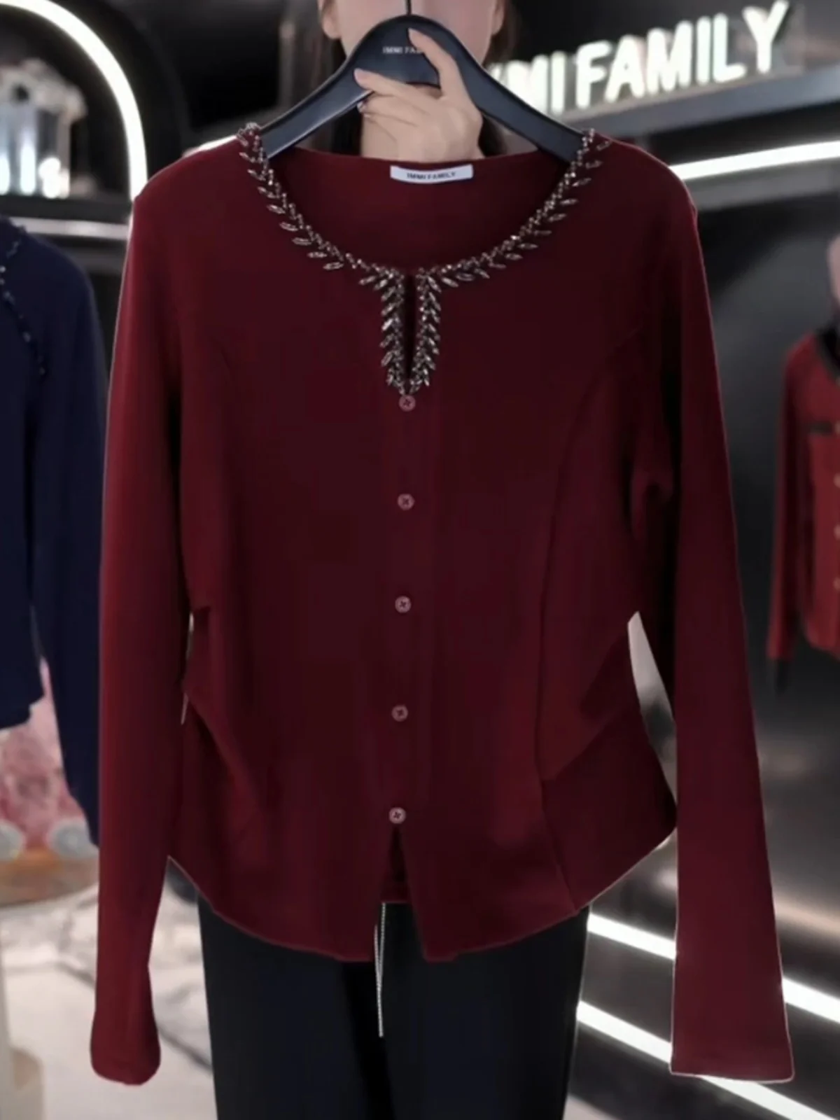 

plus Size Long Sleeve T-Shirt Fashionable Elegant Korean Style Commute Wind Loose Fit Regular Sleeve Thickness Pure Color