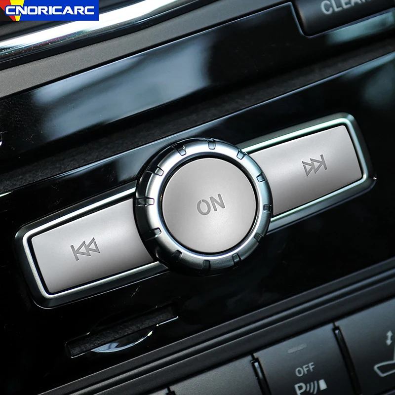 Car Console Volume Multimedia Switch Button Cover Decoration Sticker Trim For Mercedes Benz C E GLK Class W204 C180 E260 ML350