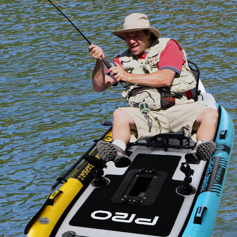 جديد وصول 11 'زعانف المحيط قطرة غرزة واضحة نفخ دواسة الصيد الزورق/قوارب الكاياك مع مجداف