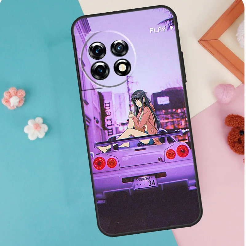 JDM Anime Aesthetic Case For OnePlus 12 11 9 10 Pro 9RT 10T 10R 12R OnePlus Nord N10 N20 CE 2 3 Lite 2T Cover