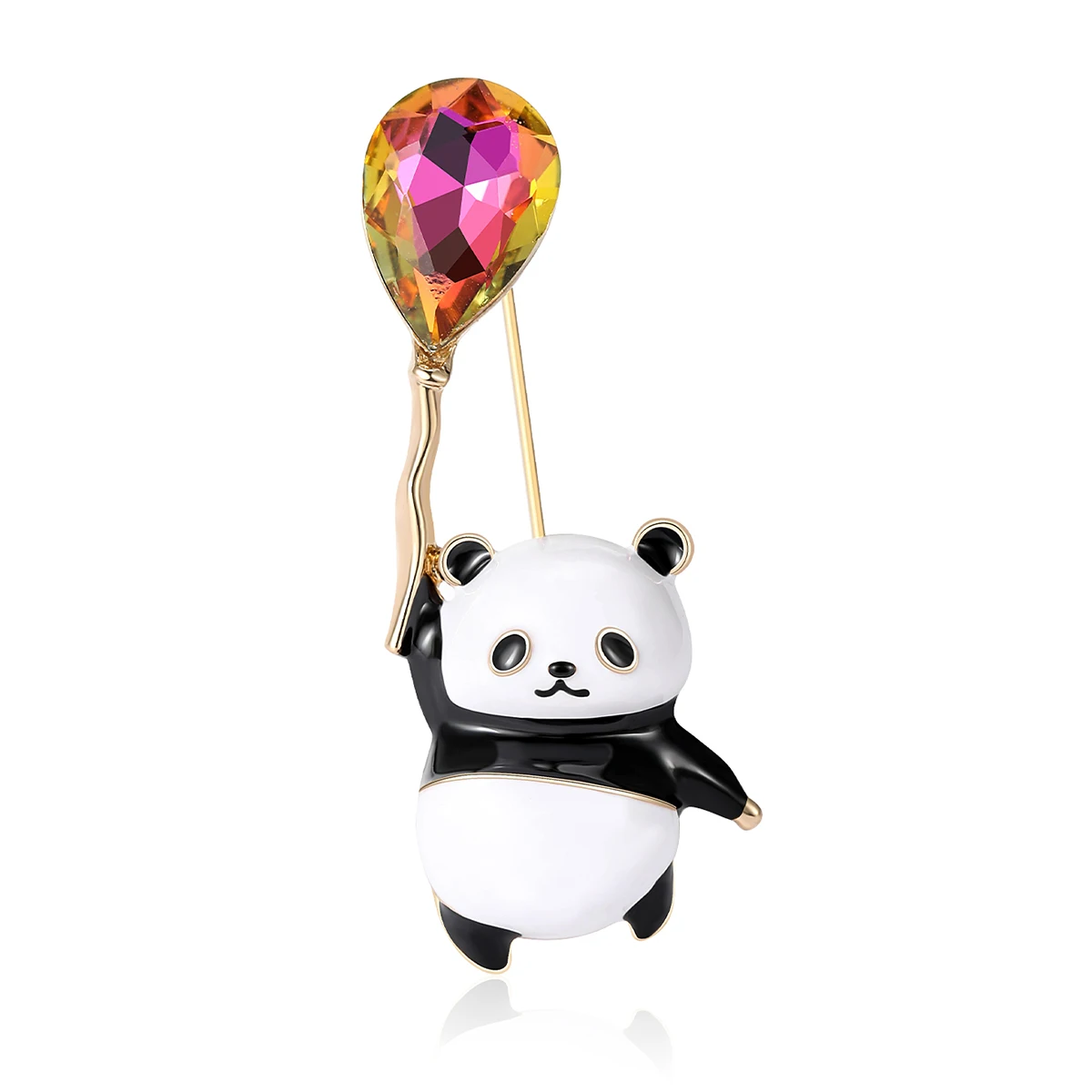 Cute Panda Brooches Pins for Women Enamel Holding Balloon Animal Party Casual Pins Gifts view 2