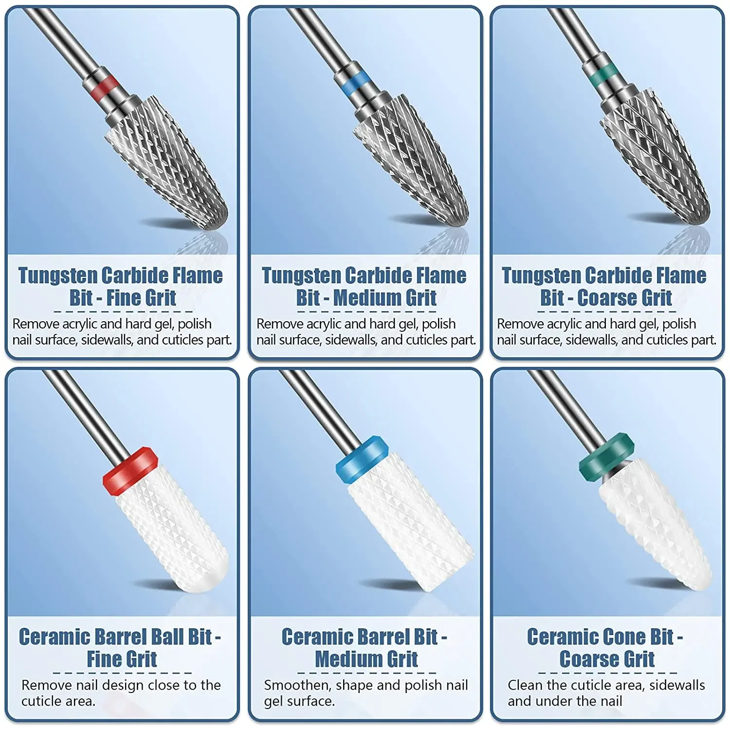 Ensemble de fraises à tête de vernis à ongles, 13 pièces, utilisé pour la beauté des ongles, ébavurage du Gel, peau morte, polissage automatique, fraisage de tête de vernis