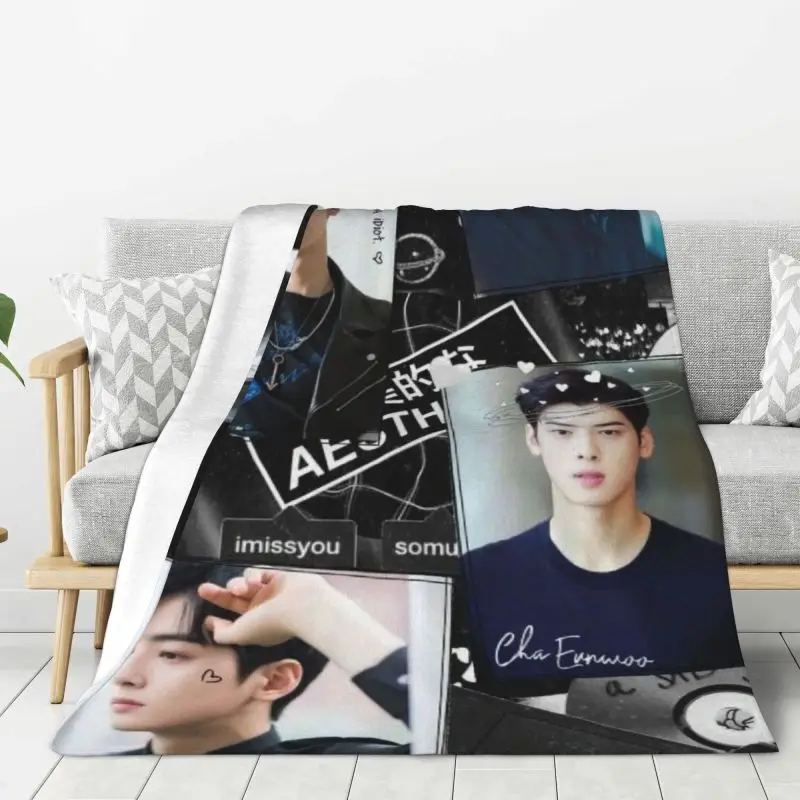 Custom True Beauty Blanket Soft Fleece Spring Warm Flannel Hwang In Youp Cha EunWoo Throw Blankets for Outdoor Bedroom Bedspread