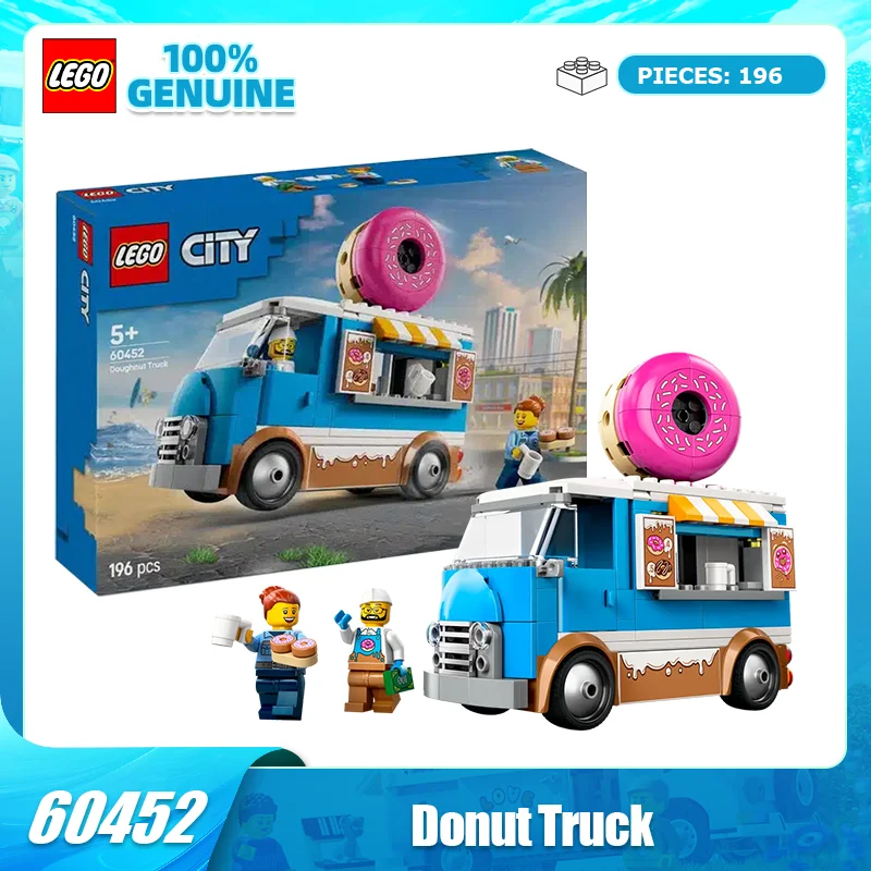 

Lego 60452 Пончик-ресторан, городская серия, 2025, новая детская развивающая игрушка-строительный блок