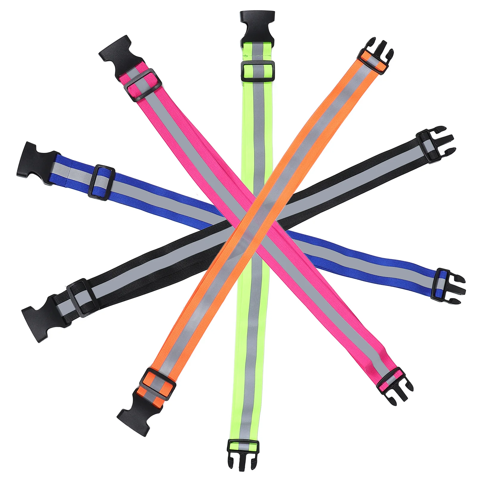 

5pcs Reflective Elastic Belts Lightweight High Visibility Bands for Night Running Cycling Adjustable Sports Gear