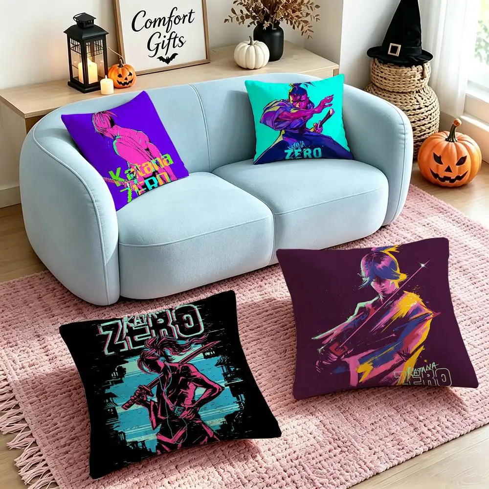 Independent Action Game K-Katana Z-ZERO  Square Double-Sided printed Pillow Case Bedroom Bedside Pillow Sofa Cushion Cover