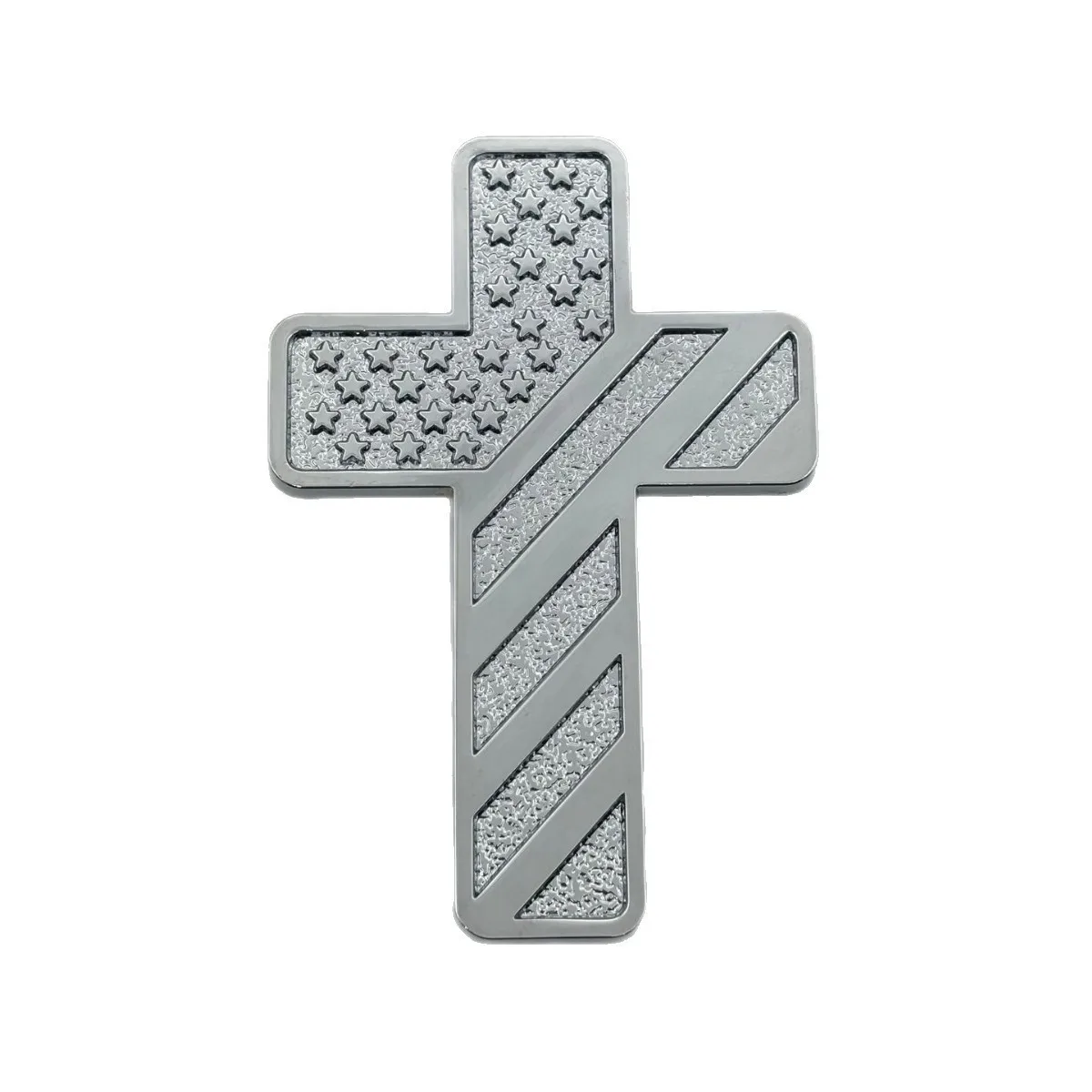 3D Metal Cross Car Sticker Decal Scratch Cover Chrome Emblem Badge for Auto Decor