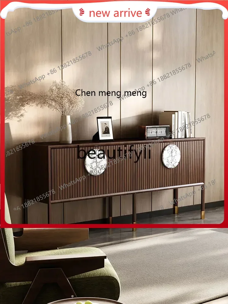 

SS ss7486 Antique solid wood door cabinet in the dining side cabinet Italian light luxury villa storage cabinet