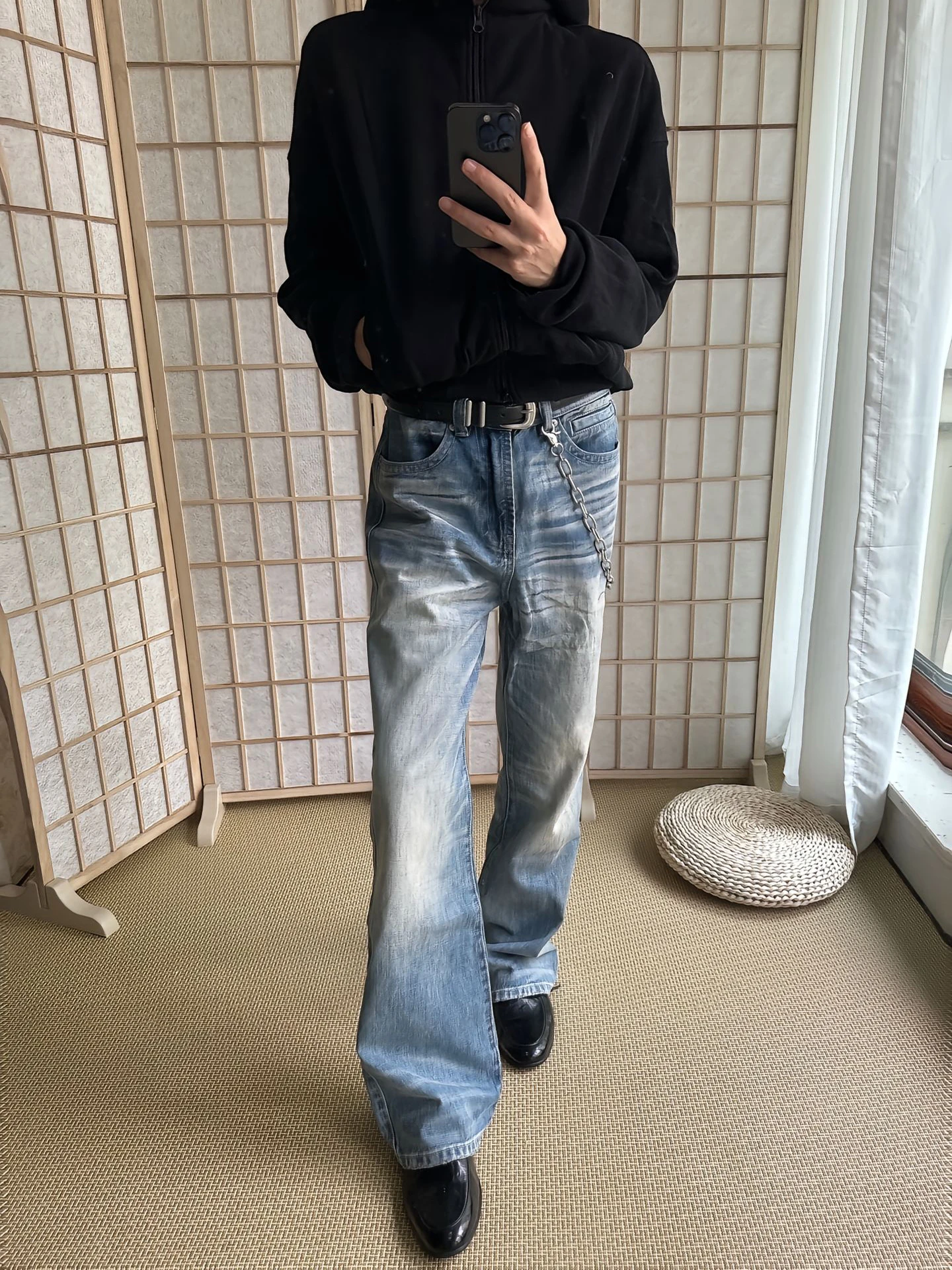 

Мужские джинсы Cleanfit Blue Waed, винтажные, удлиненные, с легким расклешением, в американском стиле, для молодежи, повседневные брюки