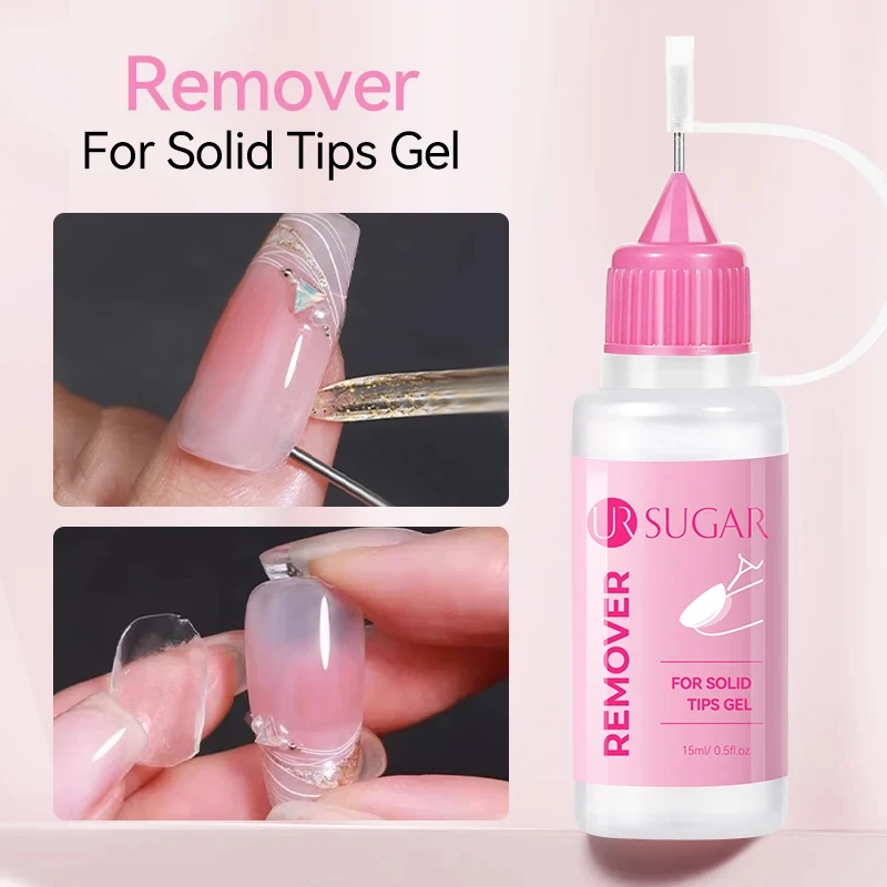 UR SUGAR 15ml Solid เคล็ดลับเจลสําหรับเล็บปลอมได้อย่างง่ายดายกําจัดเล็บอะคริลิคกดบนเล็บสะดวก Prying หมวกเล็บ