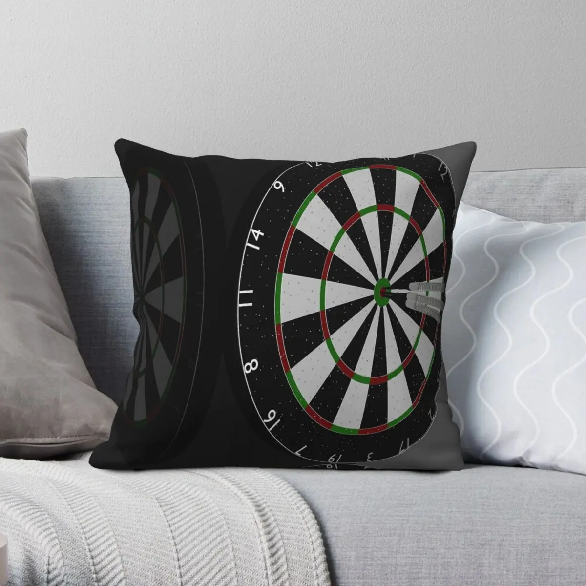 

Dart Dartboard Square Pillowcase Polyester Linen Velvet Pattern Zip Decor Car Cushion Case