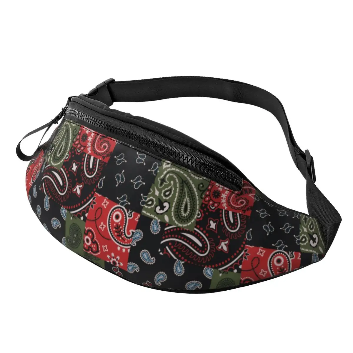 Riñonera Personalizada con Patrón Clásico de Paisley para Viajes y Senderismo, para Hombres y Mujeres, Bolsa Cruzada para Cintura, Bolsa para Teléfono y Dinero