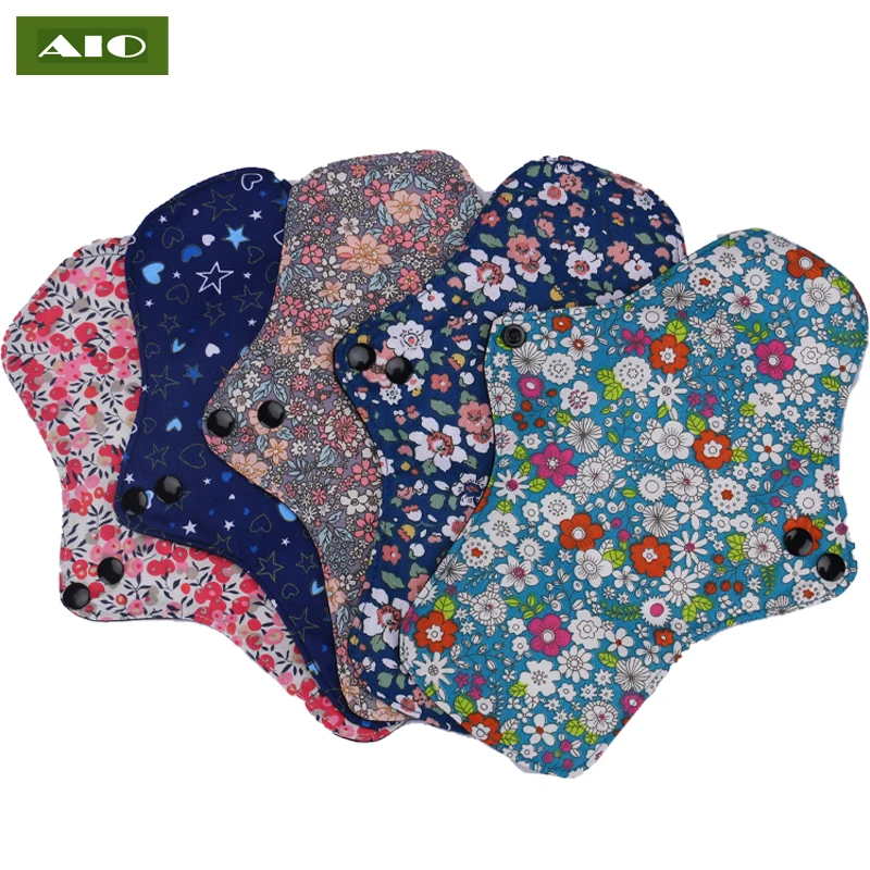 

AIO 1pcs 19*26cm Reusable Women's Menstrual Pad in Period Washable Feminine Panty Liner Heavy Flow Hygiene Towel Sanitary Gasket