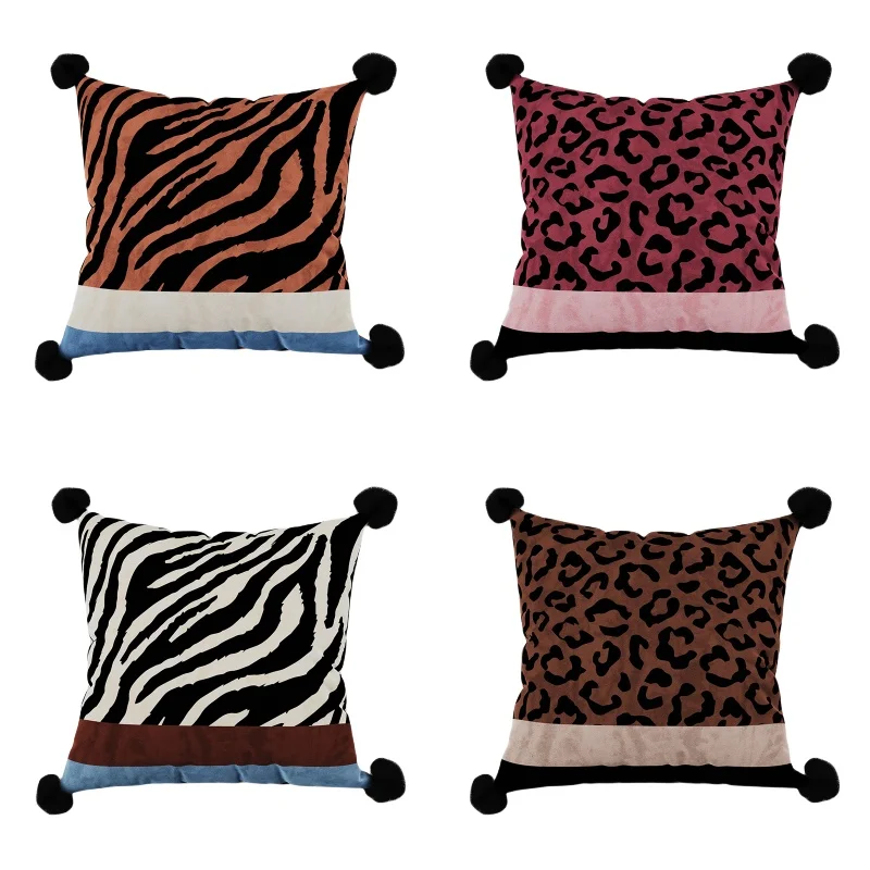 Leopard Tiger Pillows Colorful Geometric Print Cushion Case Modern Square Decorative Pillow Cover For Sofa Chair Home Decoration