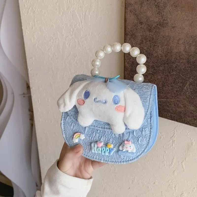 

Новая девичья сумка-кроссбоди с жемчугом, мини-сумка через плечо с кошечкой, стильный аксессуар, милая детская сумочка для девочек