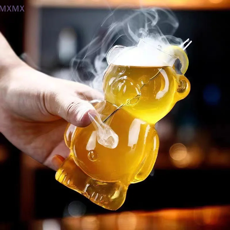 Copa de cóctel de vino en forma de corazón, taza de jugo creativa con pajita, artículos para beber para Club, decoración de fiesta artesanal, 220/320ml