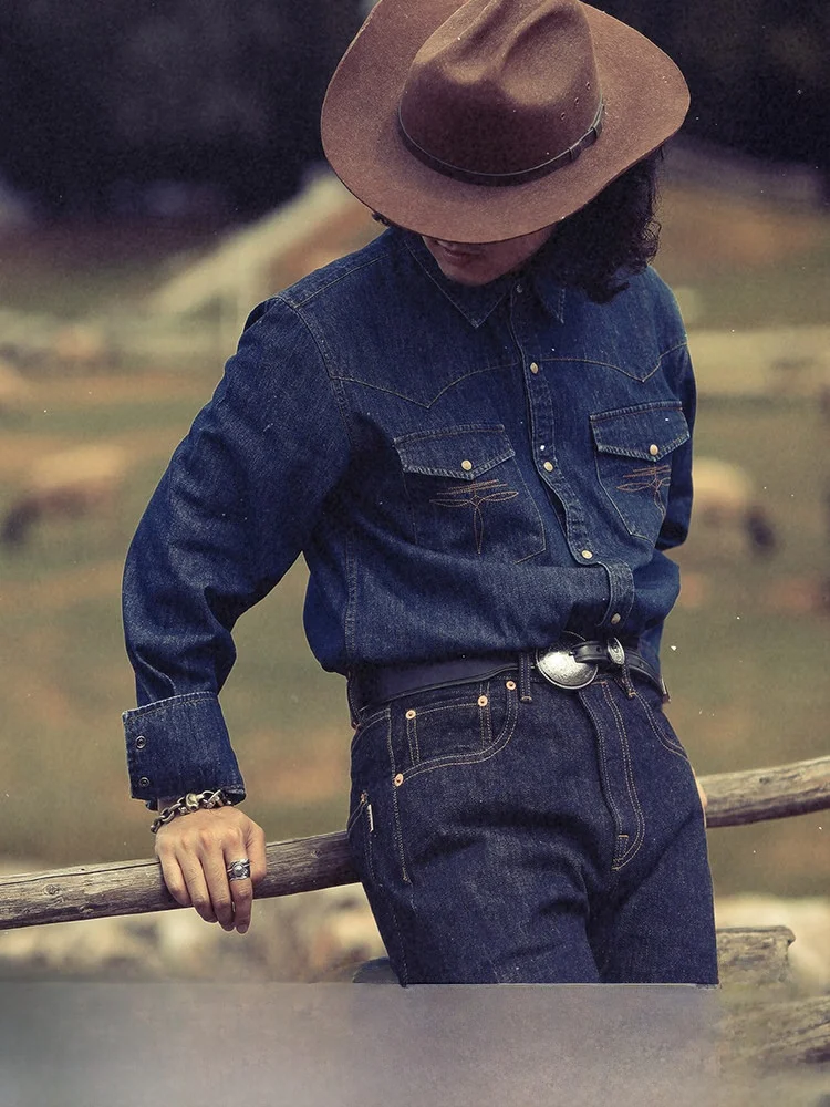 

Western Series Basic Edition Original Color Waed Long Sve Button up Western irt Mbbcar Narrow Width Youth Faion Cott...