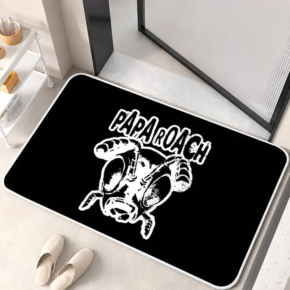 Band P-Papa R-Roach Floor Mat Flannel Rug Soft Non Slip Washable Door Mat for Bathroom Bedroom Kitchen Home Decor