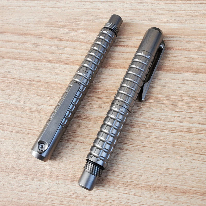 Outdoor Portable EDC Titanium Alloy Tactical Pen (with 6MM Batch Head)Car Emergency Window Breaking Tool