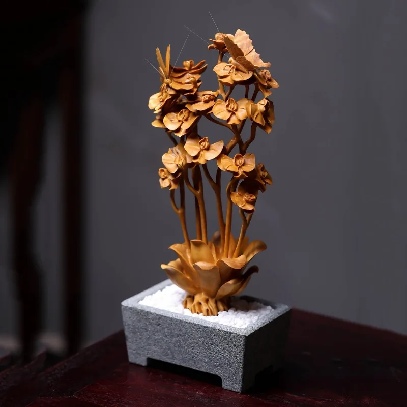 Small-leaved boxwood bonsai, statue indoor entrance home play ornament