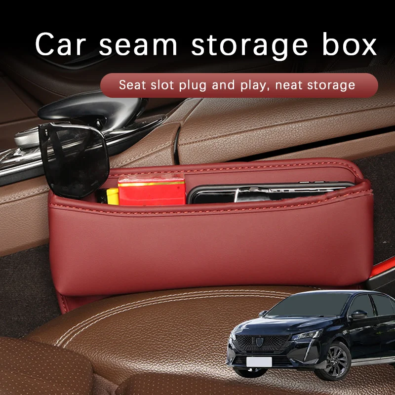 

Car Seat Gap Storage Box Driver Front Auto Seat Gap Filler Organizer Wallet Keys Card Storage Box For Peugeot 408