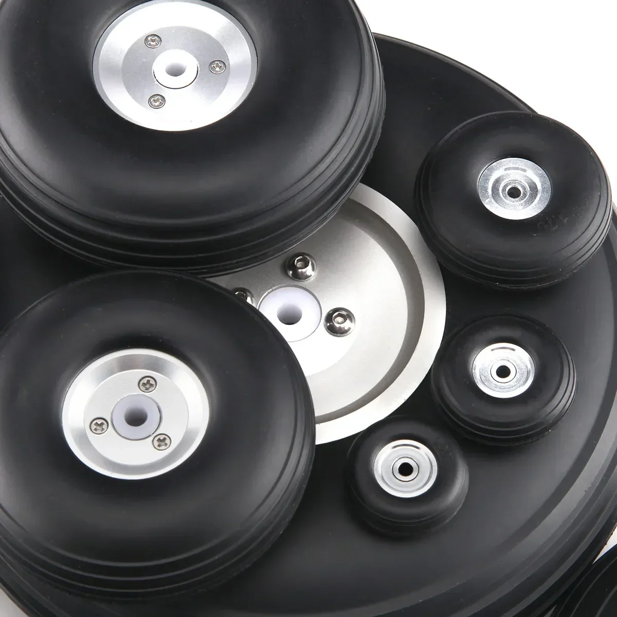 1 Pair PU Wheels W/ Aluminum Core Alloy Hub 1/1.25/1.5/1.75/2/2.25/2.5/2.75/3.25/3.5/3.75/4/4.5inch for RC Airplane Model