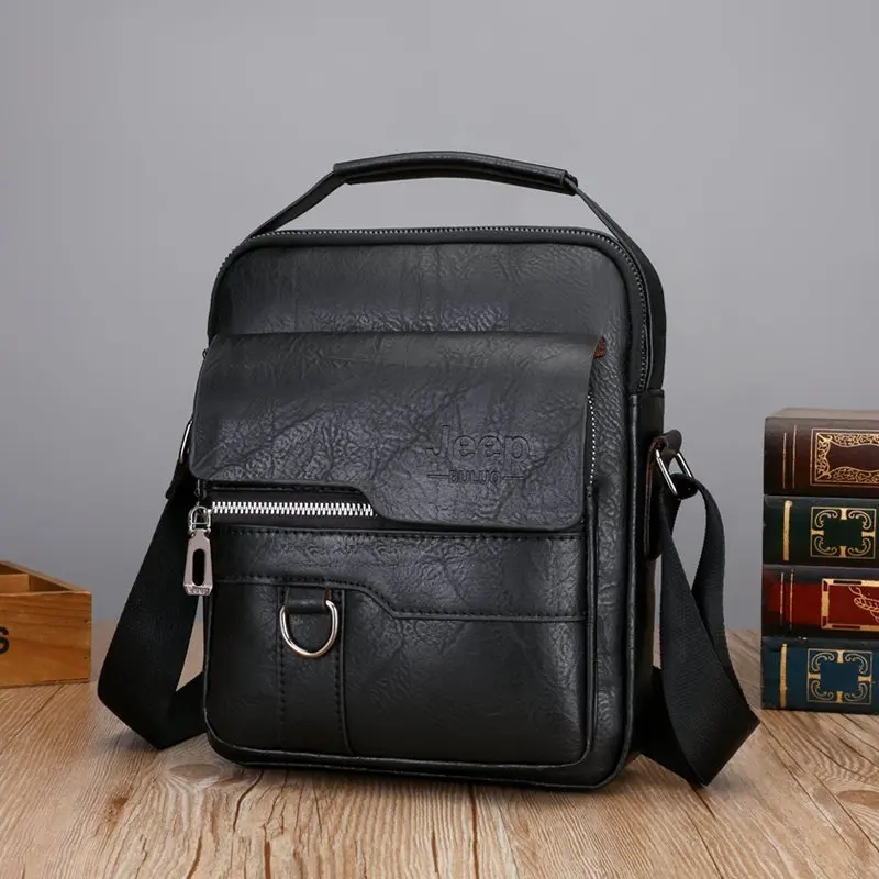 Imagem -06 - Jeep Buluo Marca de Luxo Grande Capacidade dos Homens Crossbody Bolsas do Mensageiro Negócios Bolsa Casual Masculino Divisor Couro Bolsa Ombro