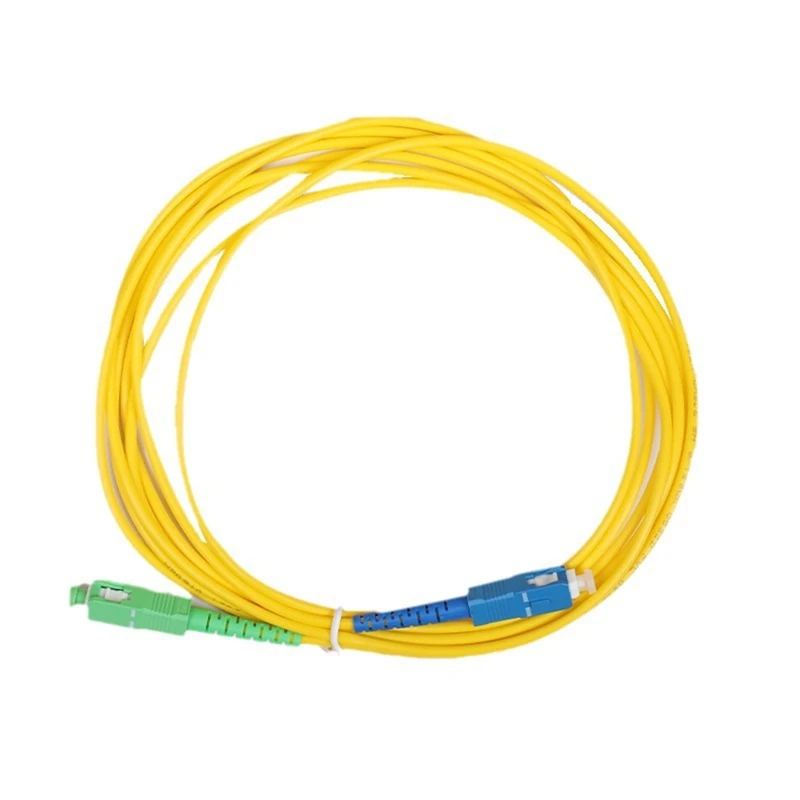 10 PCS Fiber Optic Patch Cord SC/APC-SC/UPC, 2 Meter Length Single Mode Simplex Diameter PVC Optical Jumper