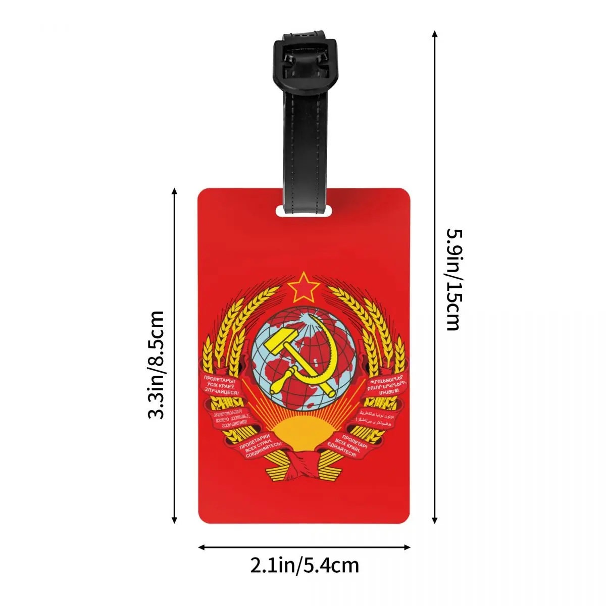 Cute CCCP Bagagem Tags para Malas, Brasão da União Soviética, Capa de Privacidade, Rótulo de Identificação, Rússia Bagagem Tags