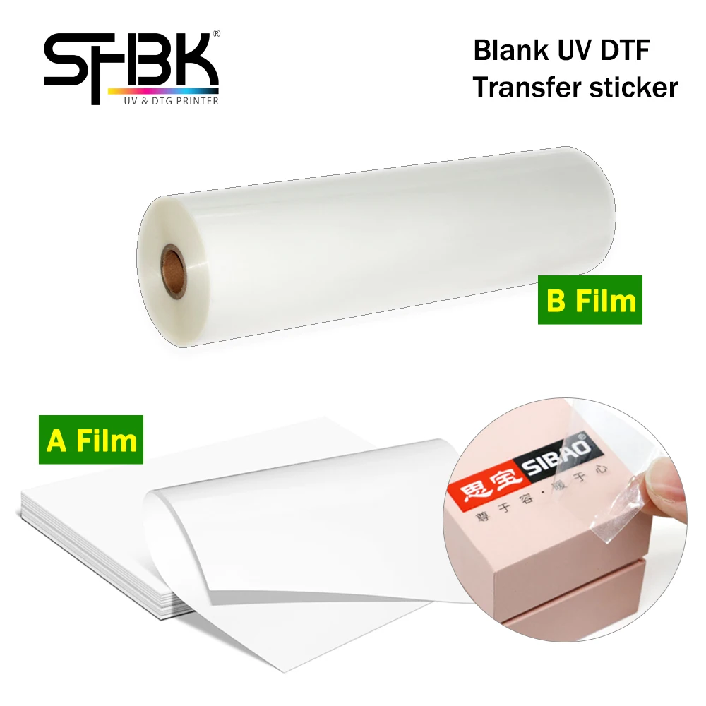 100枚入りuv-dtf-abフィルム転写ステッカー-uv-dtfプリンター-フィルムからプラスチック、シリコン、金属、アクリル、ガラス、革への直接印刷