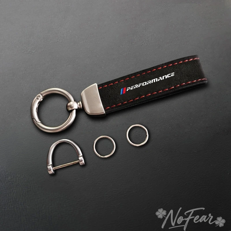 

For BMW performance BMW M Power Performance M3 M5 X1 X3 X5 X6 x7 1pc Suede Leather Car Keychain Key Ring Auto Accessories